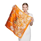 Custom Low Moq Big Custom Women Digital Printing Satin Silk Scarf Hair Square Polyester Ethicon Soie Scarves Ladies BB