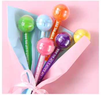 2-in-1 cute lollipop colored makeup color changing lip balm and gloss oil elegant moisturizing lip care stein lip gloss