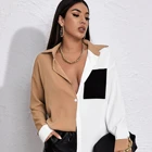 Fashion Women Fashion Drop Shoulder Cut And Sew Women's Blouse