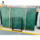 Tile Manufacturer Supply Premium Big Flower Dark Green Marble Tile For Floor Design