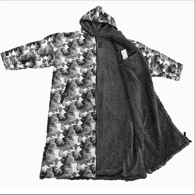 camo large advance long sleeved changing robe fleece-lined poncho robe