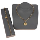 Pendant Necklace Trendy Stainless Steel Jewelry 18K Gold Plated Custom Coin Pendant Necklace