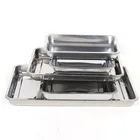 Stainless Steel Plate Stainless Steel Food Serving Tray Stainless Steel Square Plate Metal Fruit Tray Buffet Dinner