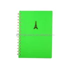 Spiral Spiral Notebooks With Metal Tower Decoration PU Cover Journal Colors Dairy Pocket Pad