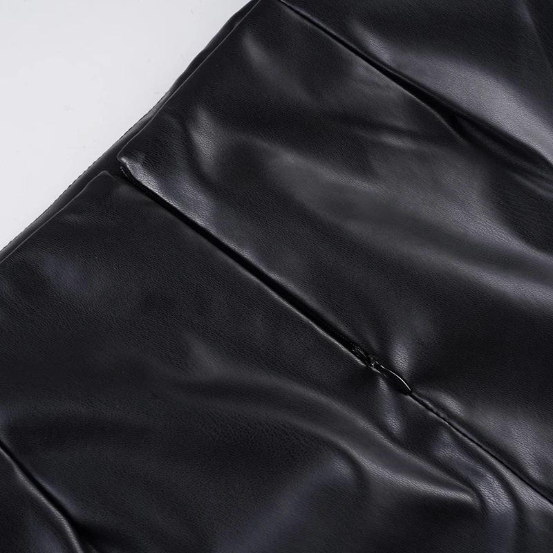 Fashion Punk Style Mini Skirt | Women's Black PU Leather Skirt with Grommet Detail | Custom Clubwear H4e1902623dbc47a5adc0997f486c2214p