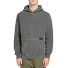 100% Streetwear Custom Logo Mens Plain Pullover 100% Cotton Ribbed Trims Washed Hoodies
