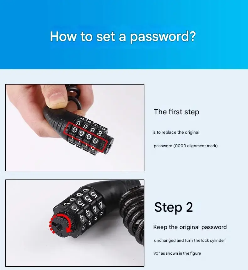 Portable Password Lock for Bicycles Motorcycles Electric Vehicles Mini Chain Lock Cycling Equipment Anti-Theft Accessory