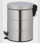 Bin 5 Liters Slubby Design Matt Round Stainless Steel Pedal Trash Bin For Office Home Hotel