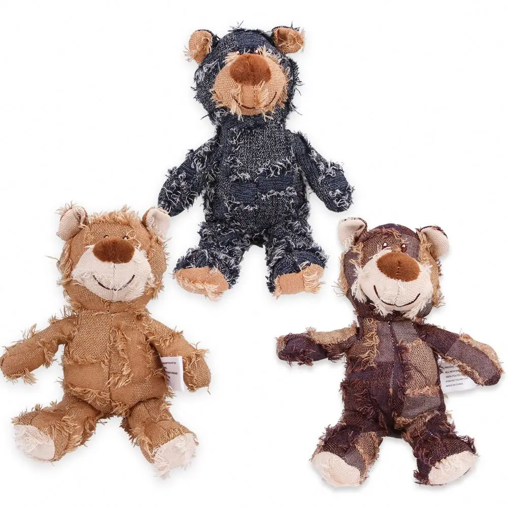 High Quality Cute Bear Chew Toys Comfortable Safe Plush Cotton Dog Toys Wholesale