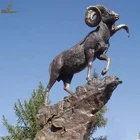 Brass Outdoor Garden Decor Metal Animal Sculpture Life Size Brass Bronze Ram Sheep Goat Statues For Sale