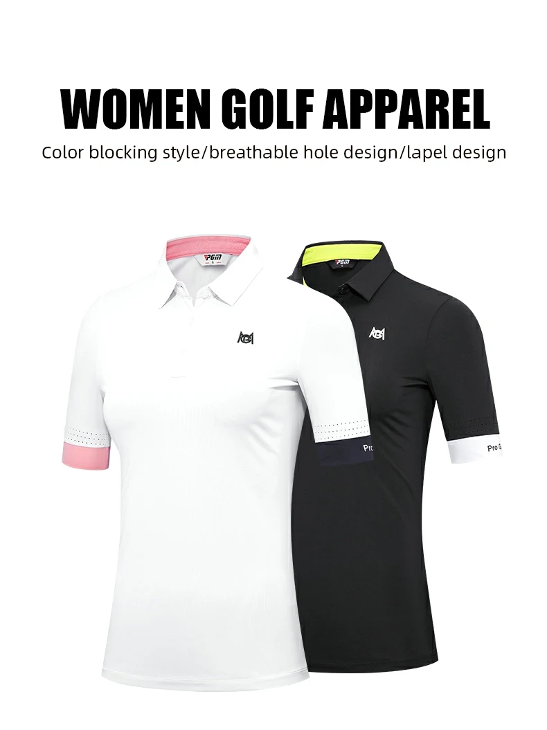 PGM YF557 Womens Golf Apparel Set Golf Shirts Summer Sport Golf