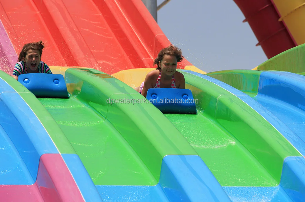 Commercial Large Water Park Equipment Lake Water Slide With Hot Dipped Galvanized Steel Structures And Roofs