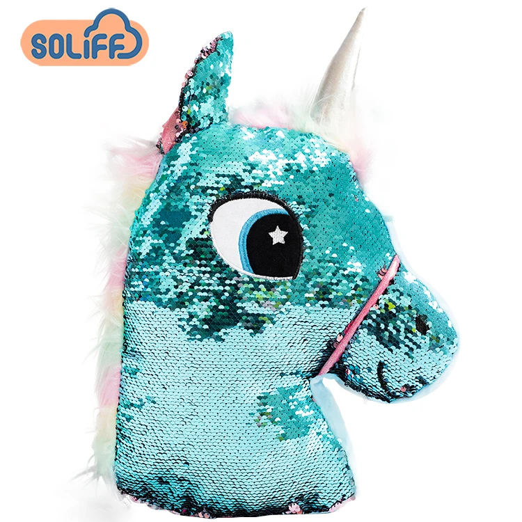 reversible unicorn pillow