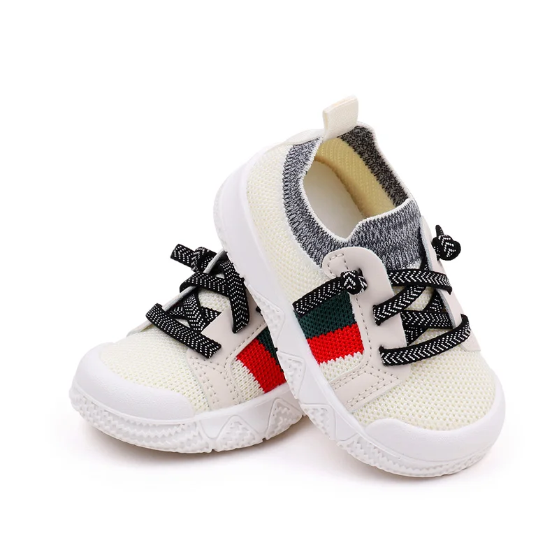 Spring & Autumn Knitted Mesh Breathable Sneakers Baby Shoes for Boys and Girls supplier