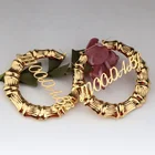 Earring Hoop Earrings Personalized Custom Stainless Steel Name Earring Bamboo Hoop Earrings