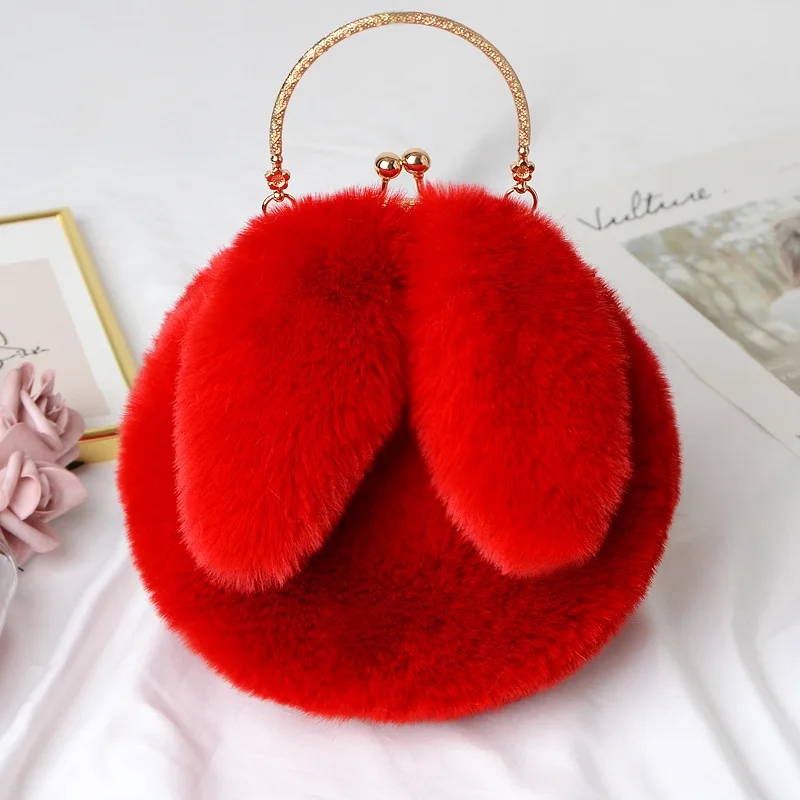 red fur bag