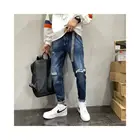 Jeans Long Boy Wholesale New Design Casual Denim Jeans Blue Long Pants Baggy Jeans Boy Trousers For Men