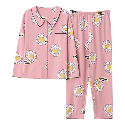 Women's Fall Cotton Cardigan Long Sleeve Lovely Homewear Sleepwear Pajamas