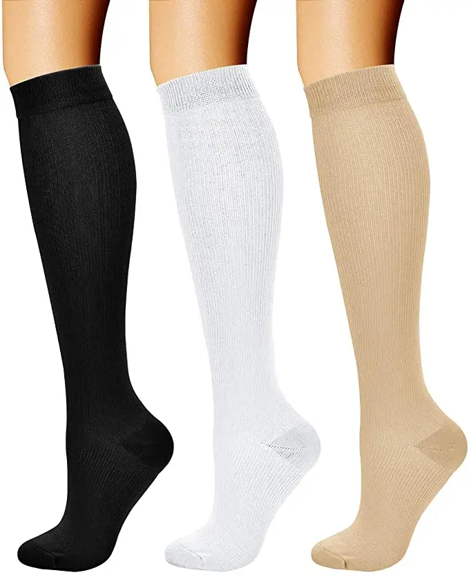 Wholesale Copper Infused Anti Fatigue Knee High Socks 15-20mmhg Sports Medical Compression Stocking Socks