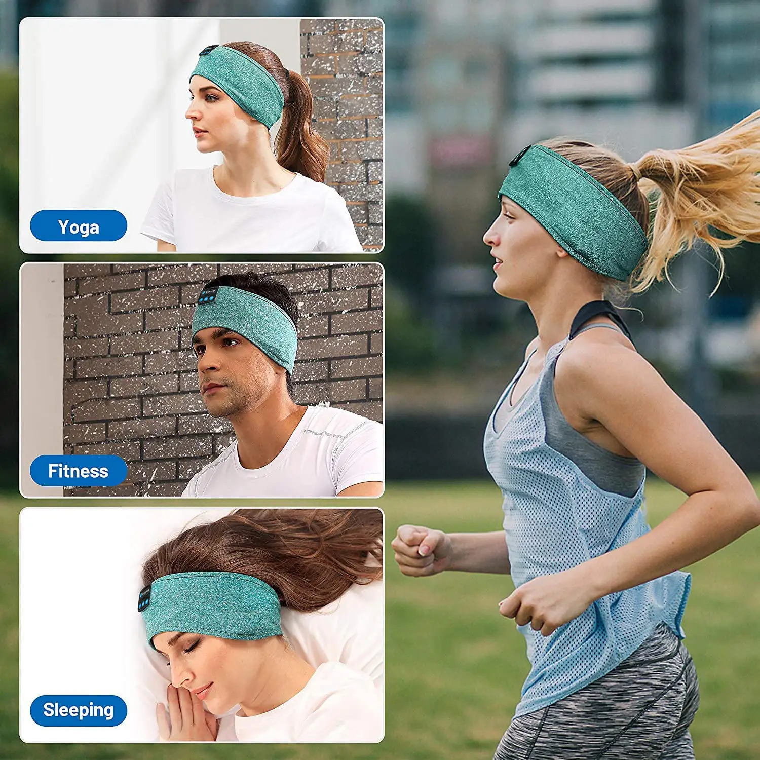 Factory Sleep Headband Earphone Elastic Washable Music Eye Mask