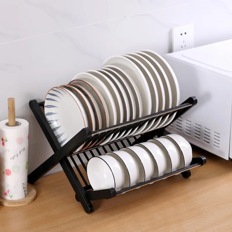 Easy convenient plastic freestanding put tableware racks shelf holder storage for kitchen