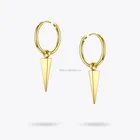 Round Earrings Earrings 2020 High Quality 18K Gold Plated Stainless Steel Round Pointed Drop Earrings E201154