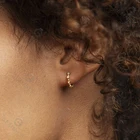 Hoop Earring With Earrings Gemnel Statement Women Jewelry Gold Plated Bead Hoop Earring With CZ