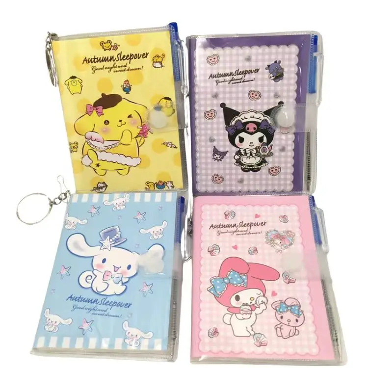 MB1 Cute Pink Melody Notebook, Portable Keychain Notepad, Mini Keyring Sanrio Notebook For School