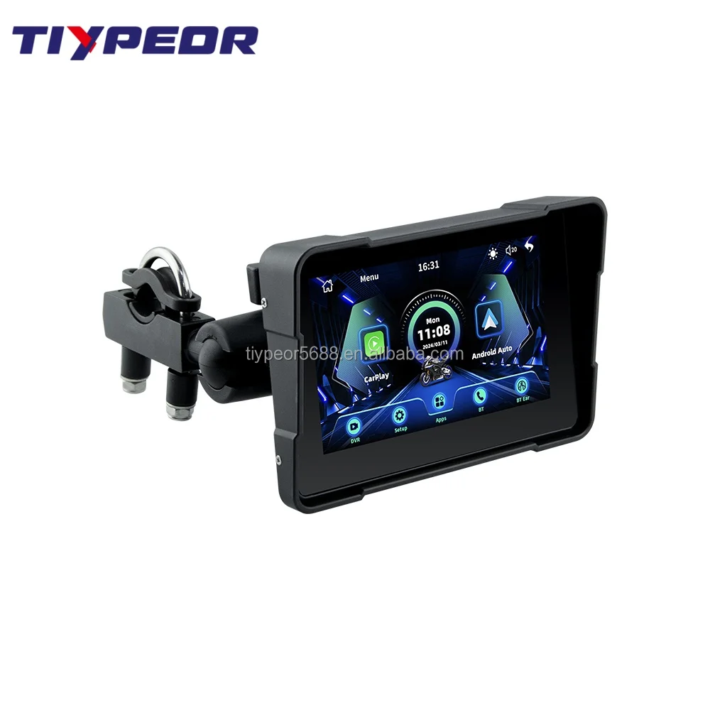 product tiypeor portable motor navigator wireless motorcycle carplay navigation 5 inch android auto motorcycle gps with carplay-7