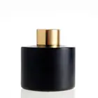 Perfume 100ml Glass Bottle Luxury Home Perfume Black Round 100ml Diffuser Glass Bottle With Aluminum Cap