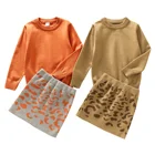 Skirt Fashion Two-Pieces Children Knitted Kids Clothing Sweater Sets Girls Baby Skirt Suits