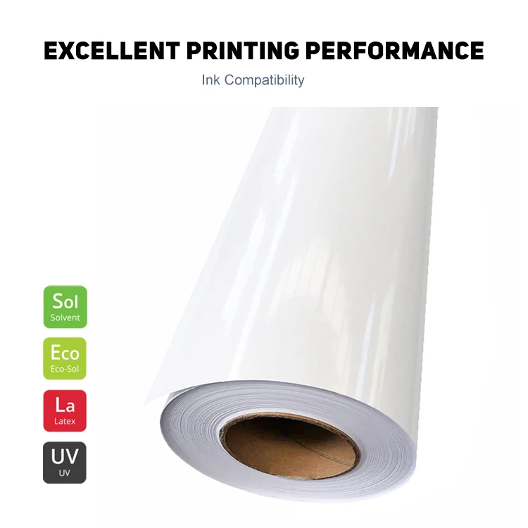 Glossy Matt White Eco Solvent Printing Pvc Printable Adhesive Car Wrap