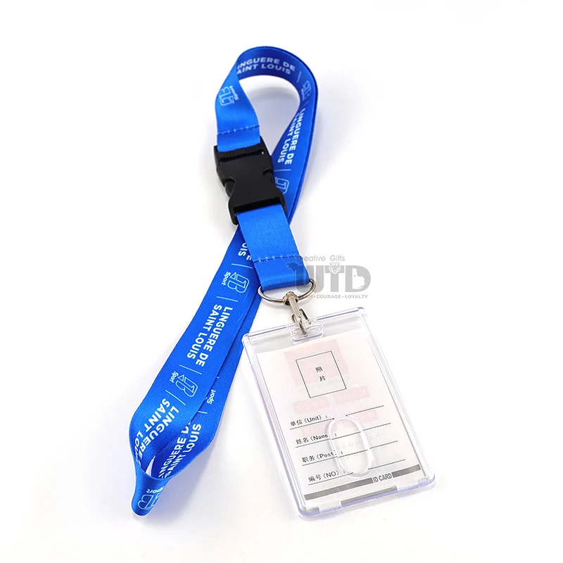 product customizable polyester nylon id card badge holder lanyard personalized neck strap hook accessory for teacher staff sports event-5