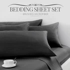 Flat Sheet Solid Color 4 Pcs Soft Breathable Brushed Microfiber Flat Sheet Bed Sheet Set
