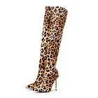Leopard Heels 2021Fashion Leopard Printing Pointed High Heels Side Zipper Winter Boots For Women