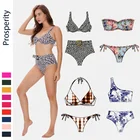 Tie Dye Women Starry Sky Print Tie Dye 1 Shoulder Swimsuit Swimwear High Waist Bikini Set
