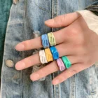 Rings Heart Best Selling Zinc Alloy Spray Paint Fidget Rings Cute Creative Heart Women Rings Gift