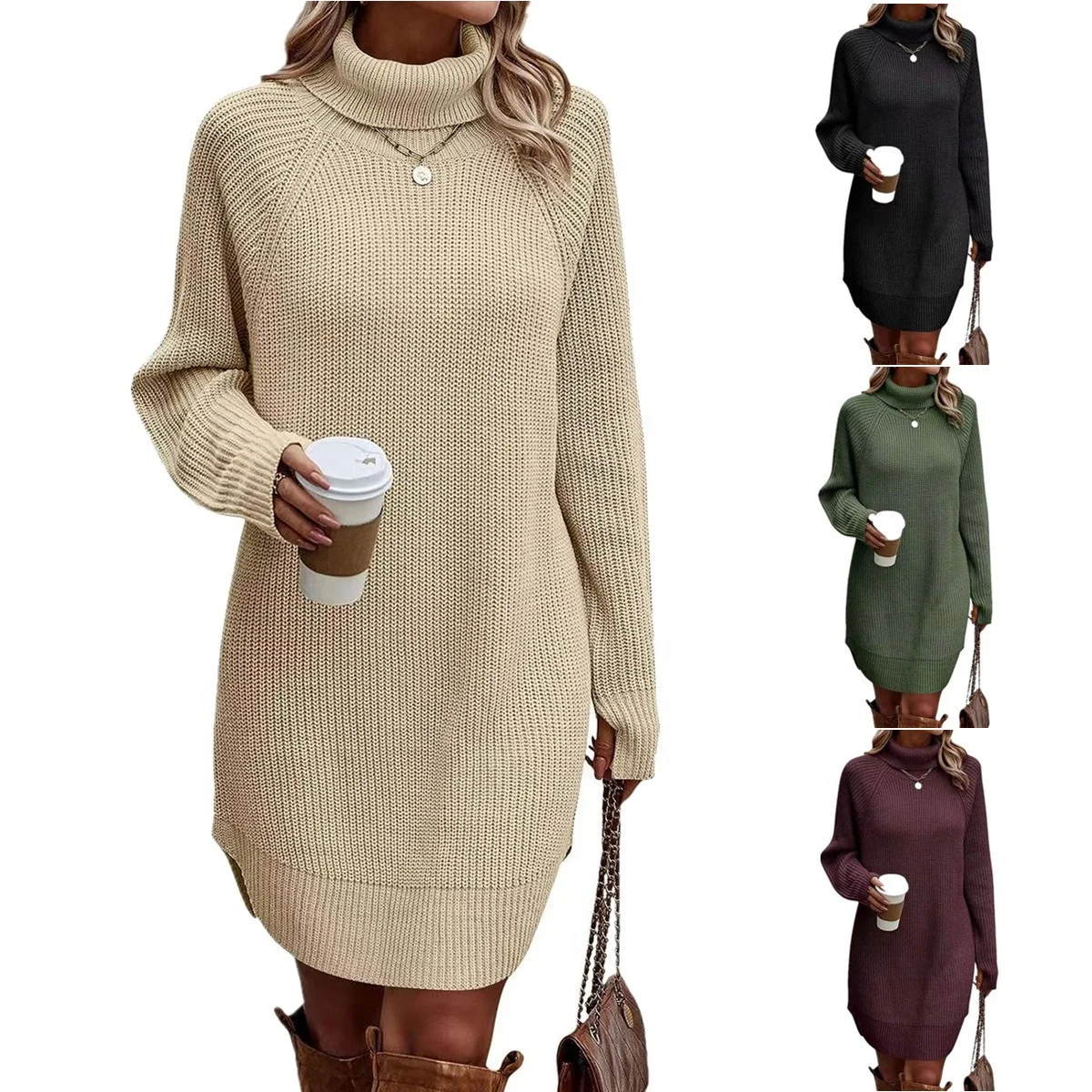 Wholesale women's best-selling crew neck loose knit oversized plain sweater for women