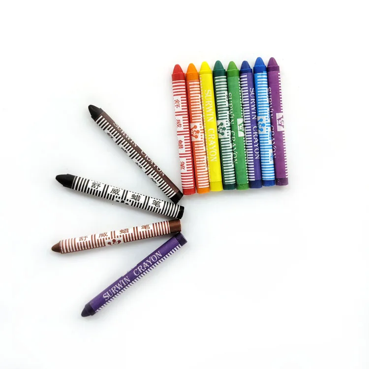 NO.88 12-Color Plastic Wax Crayon Set Bath-friendly Kids Drawing Crayons Wholesale Boxed Crayons