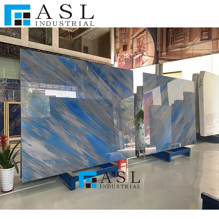 Factory Direct Blue Marble Lobby Floor Blue Marine Background Wall Special Fashion Blue