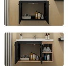 Holmine 60CM Black Classic Single Luxury Bathroom Vanity Cabinets With Mirror Dual Layers Save Space Bathroom Vanities