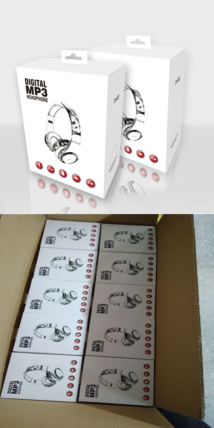 Wholesale Custom OEM Earphone Wireless Headset Foldable Wireless Blue Tooth Digital MP3 Headphone