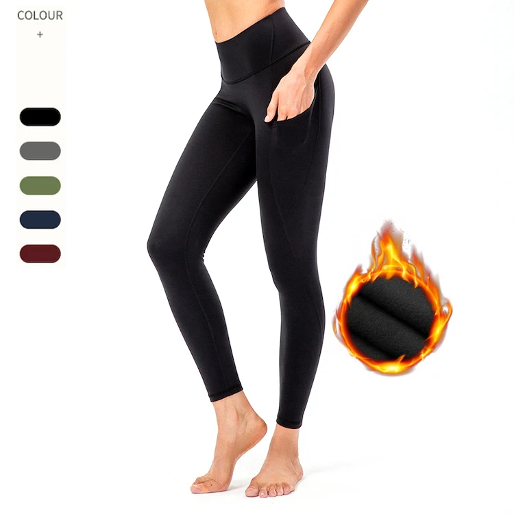 Fleece Lined Workout Leggings With Pockets