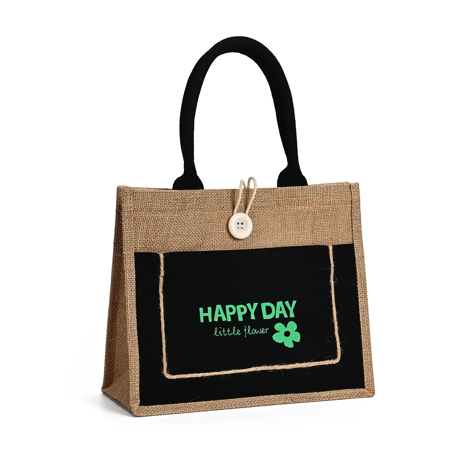 Customized Large Capacity Jute Beach Tote Bag with Rope Handle Outer Pocket Beach Travel Pouch Burlap Burlap Style supplier
