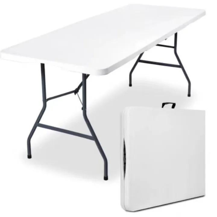 6ft 72inch Rectangular Lightweight Event White Plastic 6ft 72inch Outdoor Camping Picnic Folding Tables