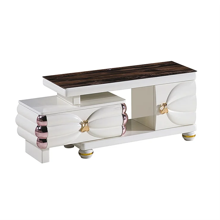 Hot sale popular white with drawers TV bench