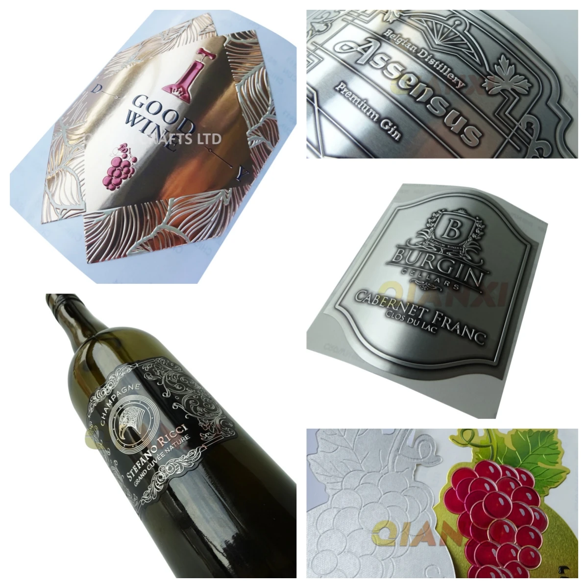 product newest durable pewter wine label sticker waterproof adhesive private gold label perfume textured paper label sticker-2