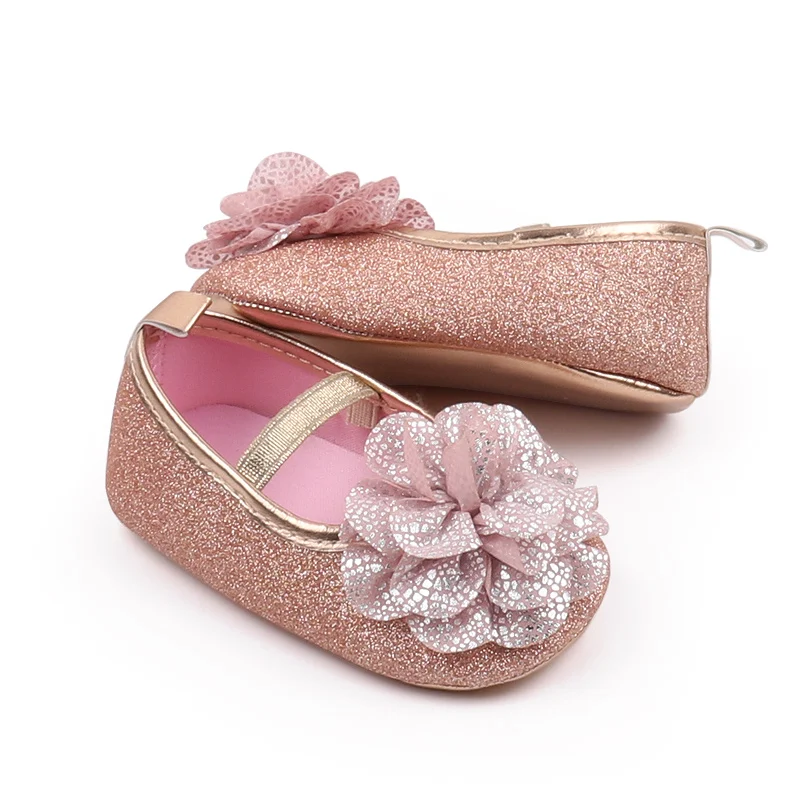 New Arrival Bling Design Princess Shoes for Baby Girls 0-15 Months Light Anti-Slippery Cotton Insole Leather Autumn Walking manufacture