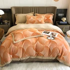 Luxury Flannel Fleece Duvet Cover Bedding Set Winter Season Comforter Set