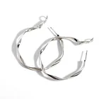 Earrings Trendy Wholesale Hypoallergenic 40mm 50mm Stainless Steel Jewelry Hoops Earrings For Women